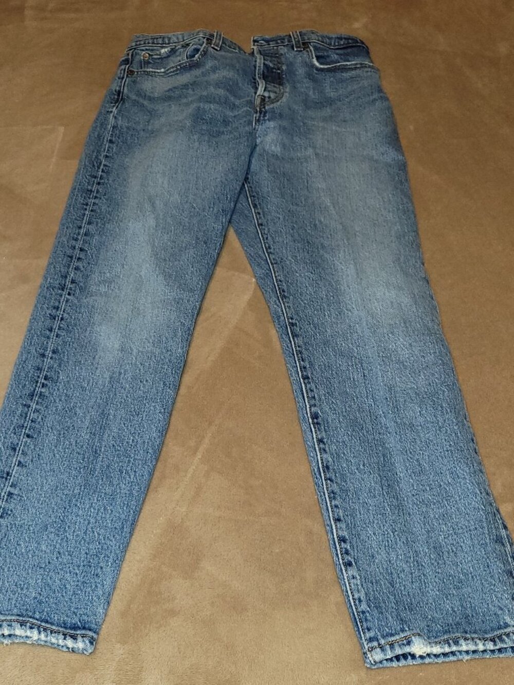 Levi's Wedgie Straight Jeans Women's 30 High Rise Blue Denim Button Fly
